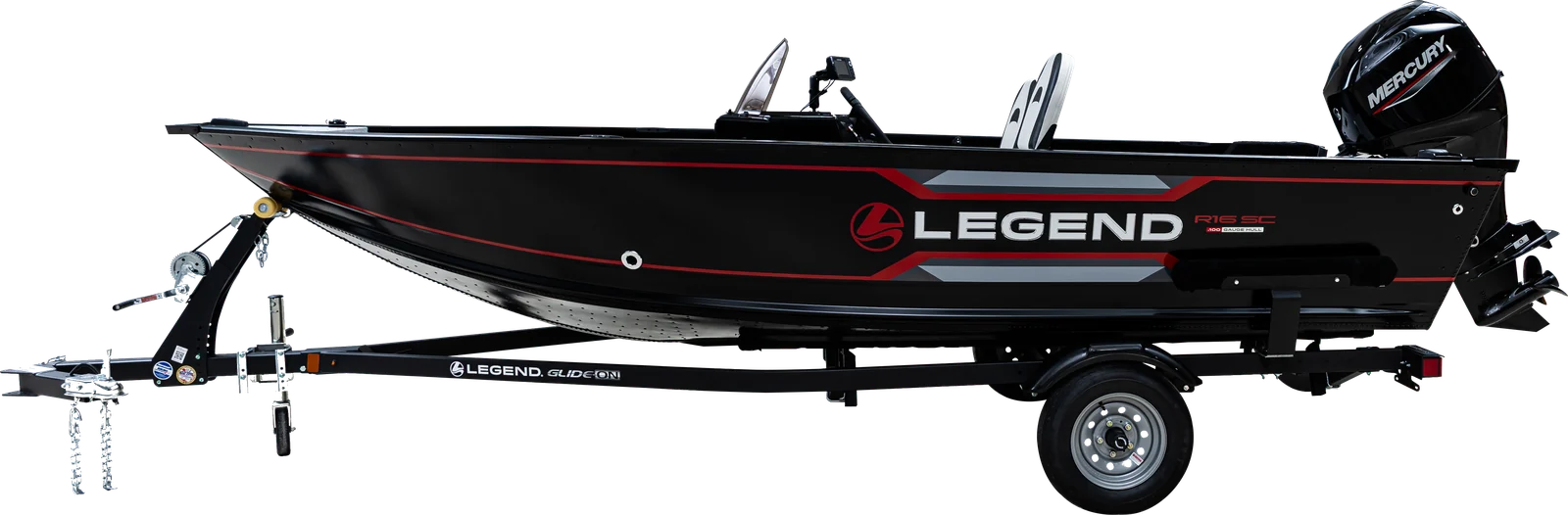 2027 Legend R16 SC, side profile on trailer