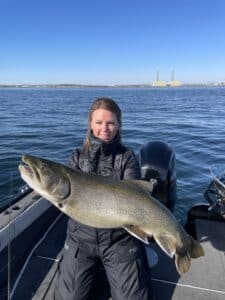 Woman holding a fish