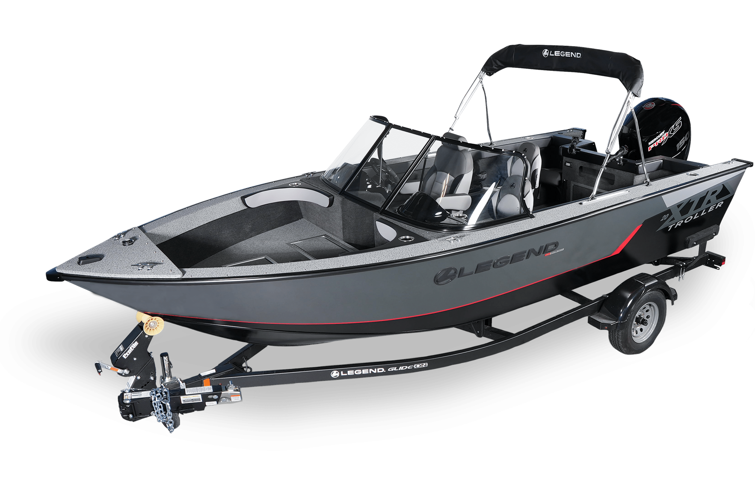 Front angle image of the 20 xtr troller with hydraulic steering