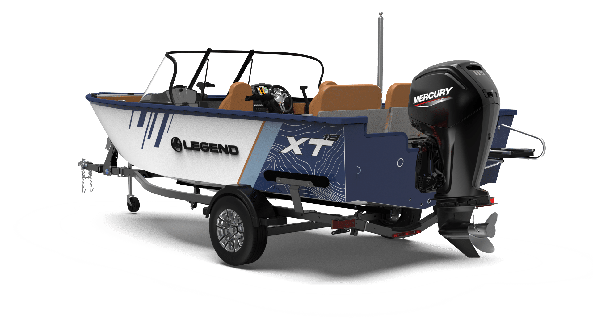 Front angle image of the 17 xt white / sapphire blue