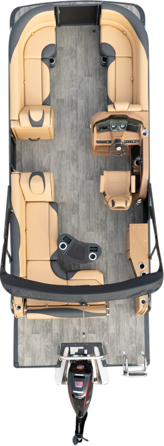 Overhead photo of vetta kuuma 23 rs black matte / cognac sport