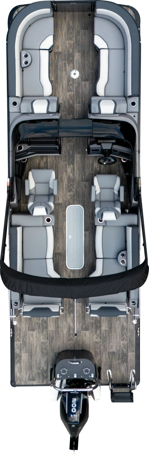 Overhead photo of vetta levata 23 qls windshield white / charcoal