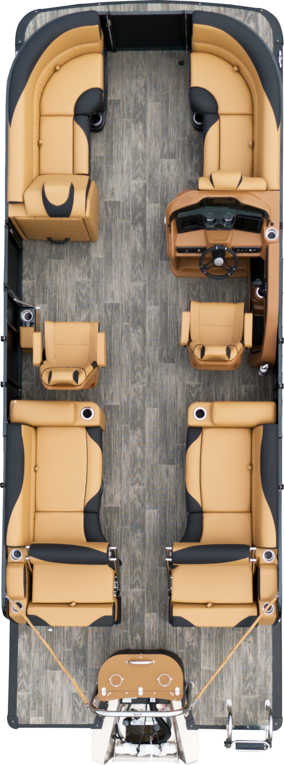 Overhead photo of vetta kuuma 23 qls black matte / cognac sport