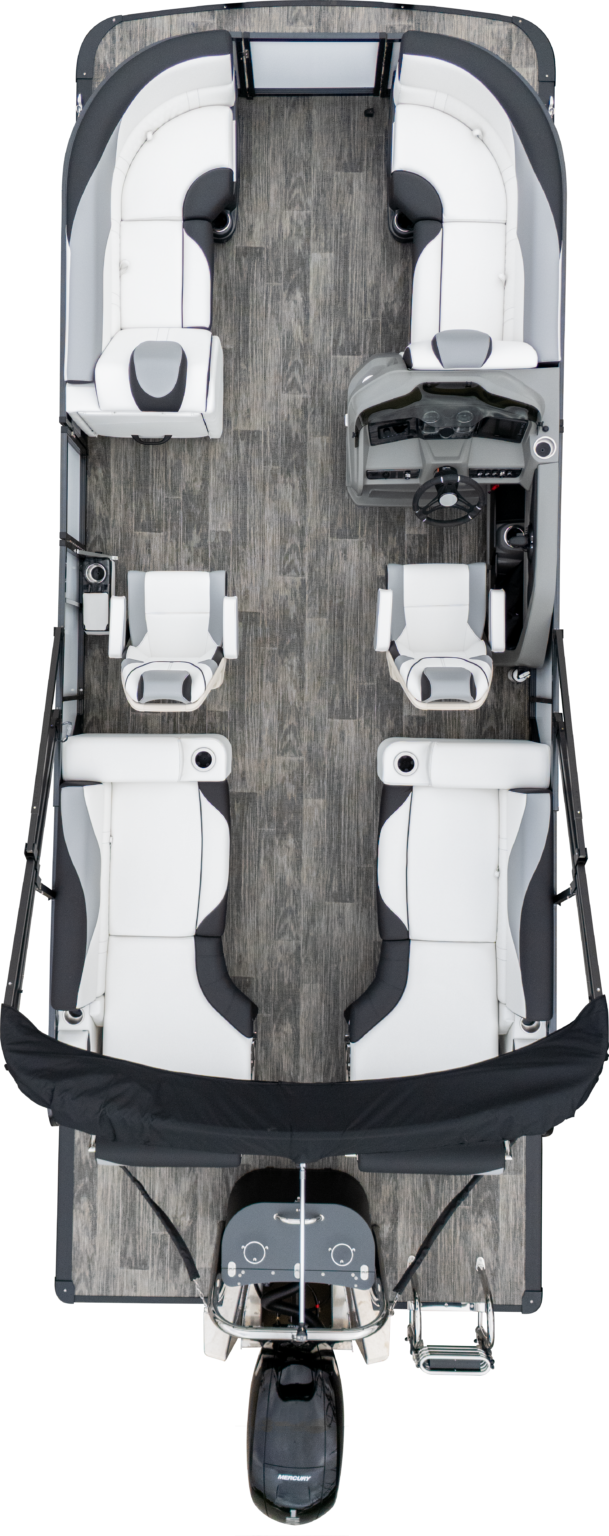 Overhead photo of vetta kuuma 23 qls white flake matte / black matte sport