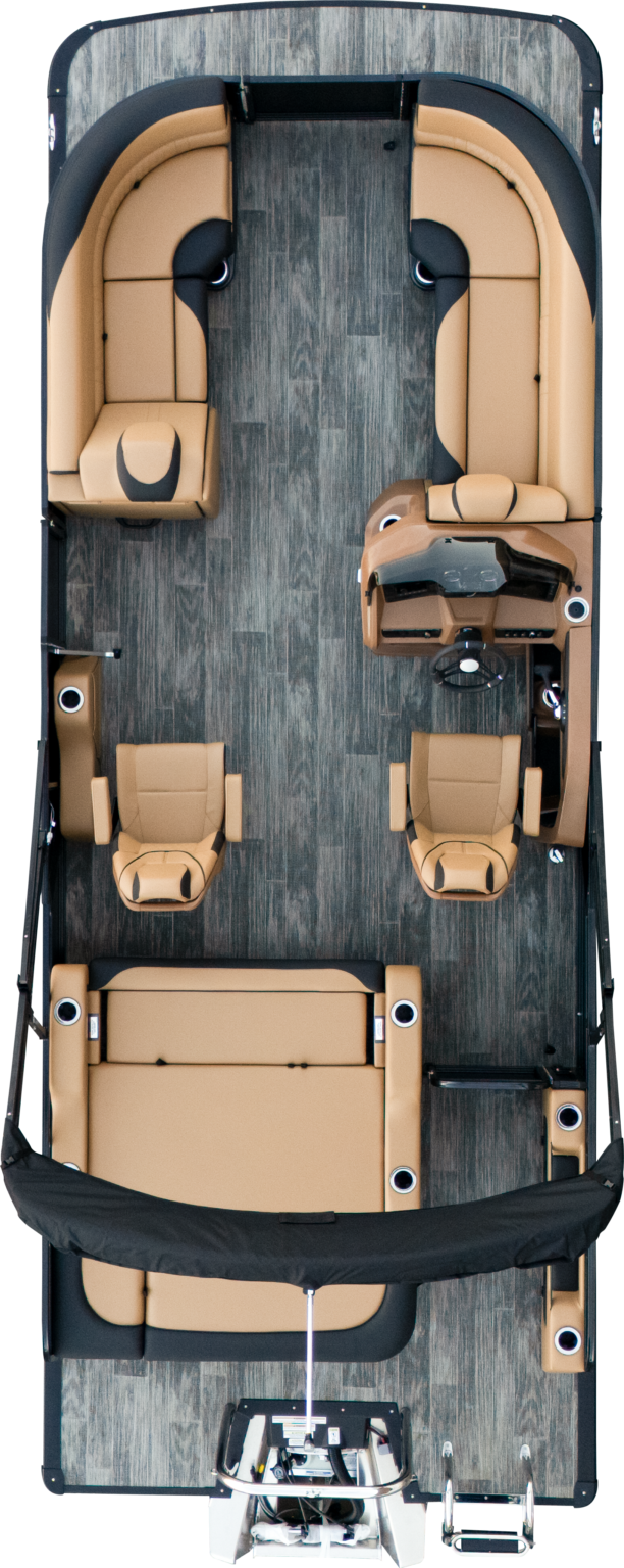 Overhead photo of vetta kuuma 23 crl black matte / cognac sport
